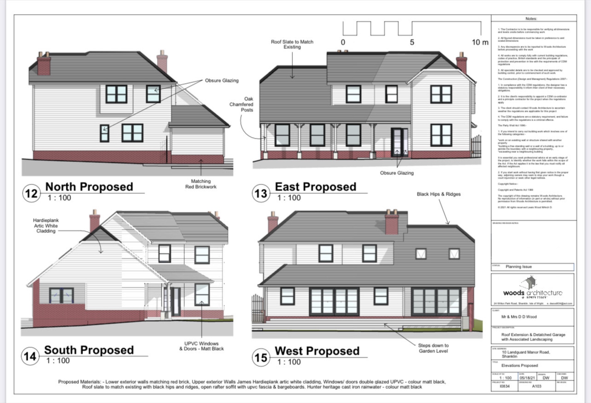 Landguard Manor Road — proposed elevations, planning issue sheet