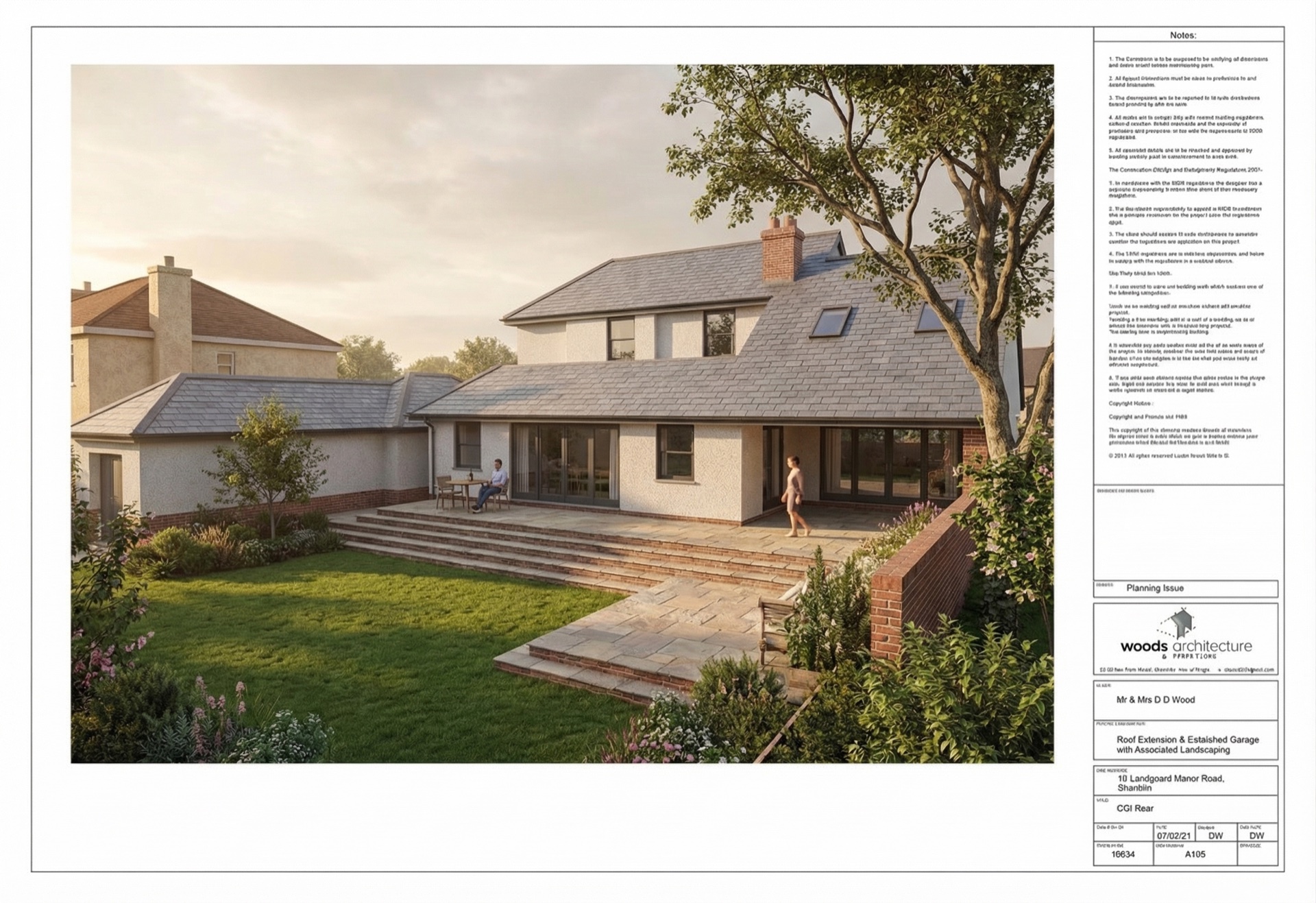 Landguard Manor Road — rear CGI, planning issue sheet